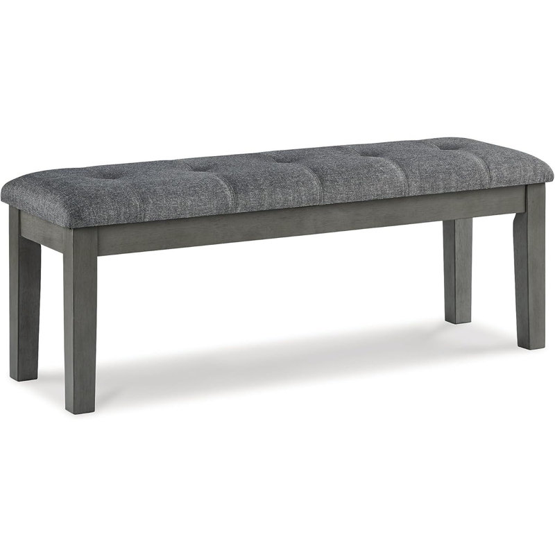 Latitude Run® Rustic Tufted Upholstered Dining Room Bench, Gray | Wayfair